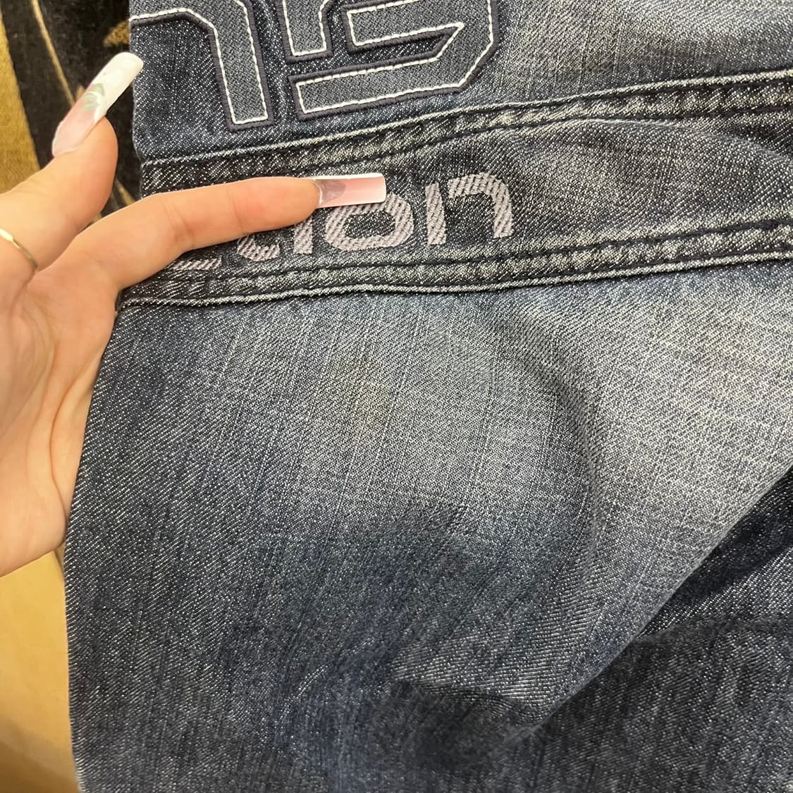 FUBU 후부 빈티지 스트릿 펑크 빅로고 워싱 데님팬츠 K0226 상품이미지6