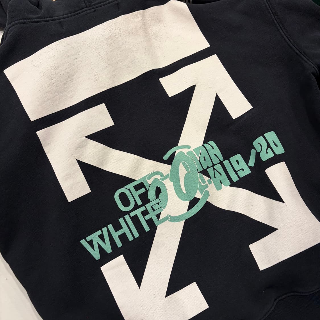 [M] 오프화이트 워터풀 폭포 프린팅 블랙 후드티 C241 상품이미지10