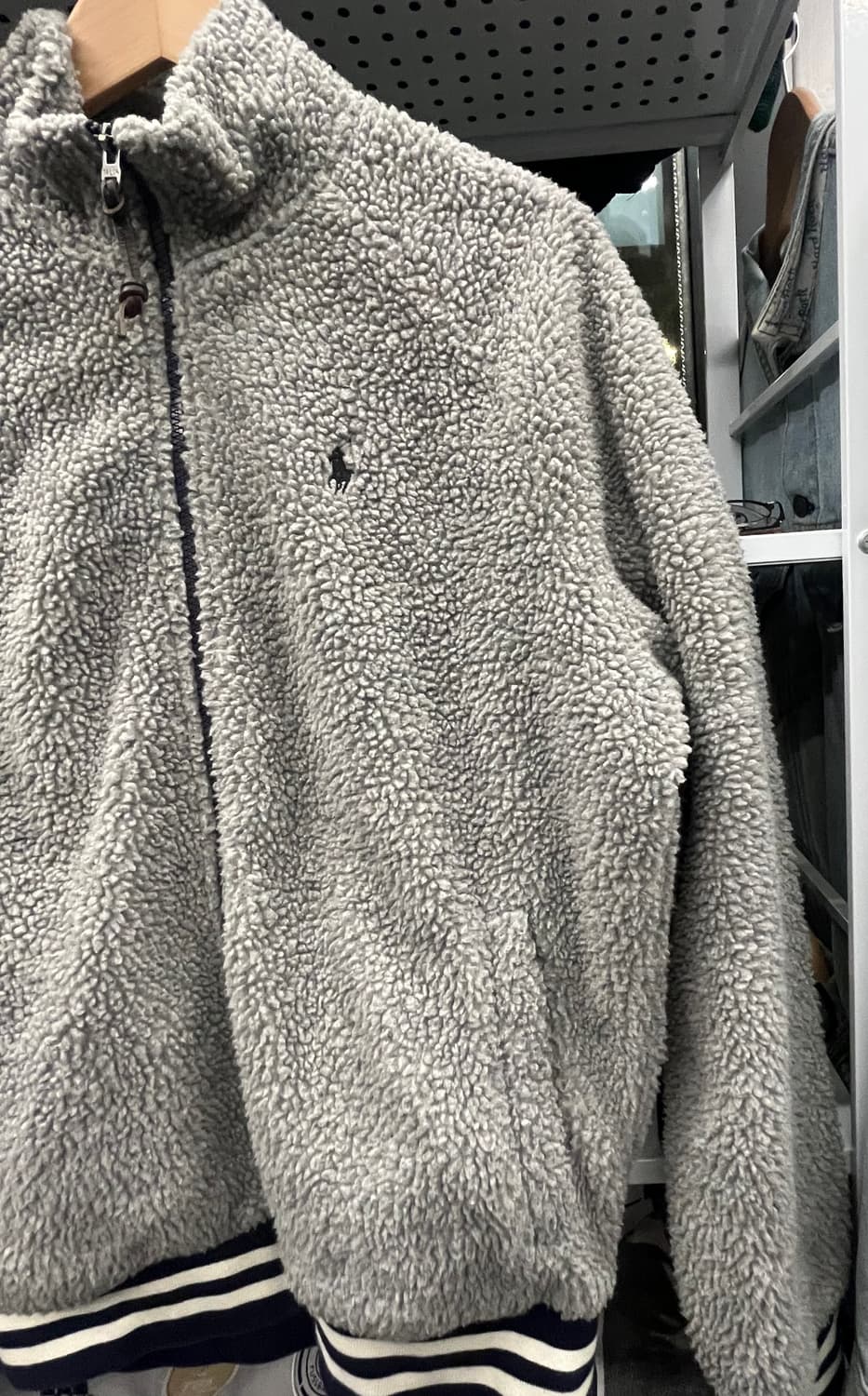 폴로 랄프로렌 그레이 뽀글이 플리스 집업 상품이미지4