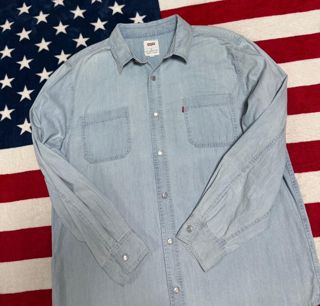 리바이스 연청 투포켓 데님셔츠 Levis denim shirt 빈티지 상품이미지6