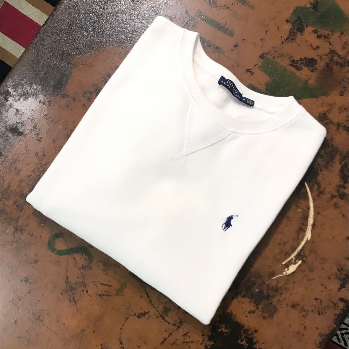 폴로랄프로렌 화이트 오버핏 기모 맨투맨 여상 프리사이즈  상품이미지1