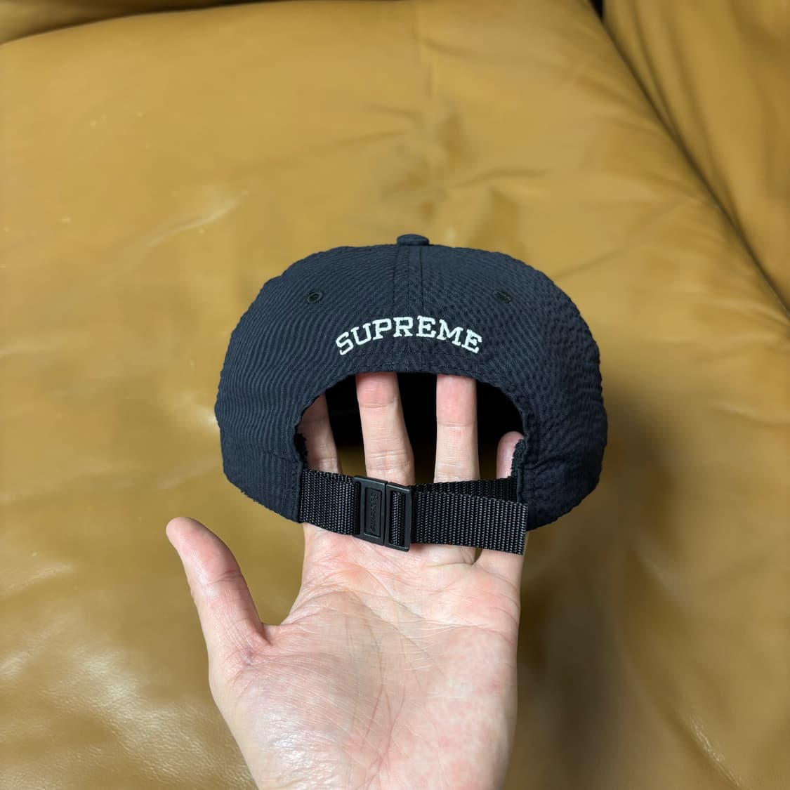 Supreme 슈프림 24ss 시어서커 블랙 S로고 6패널 볼캡 모자 상품이미지7