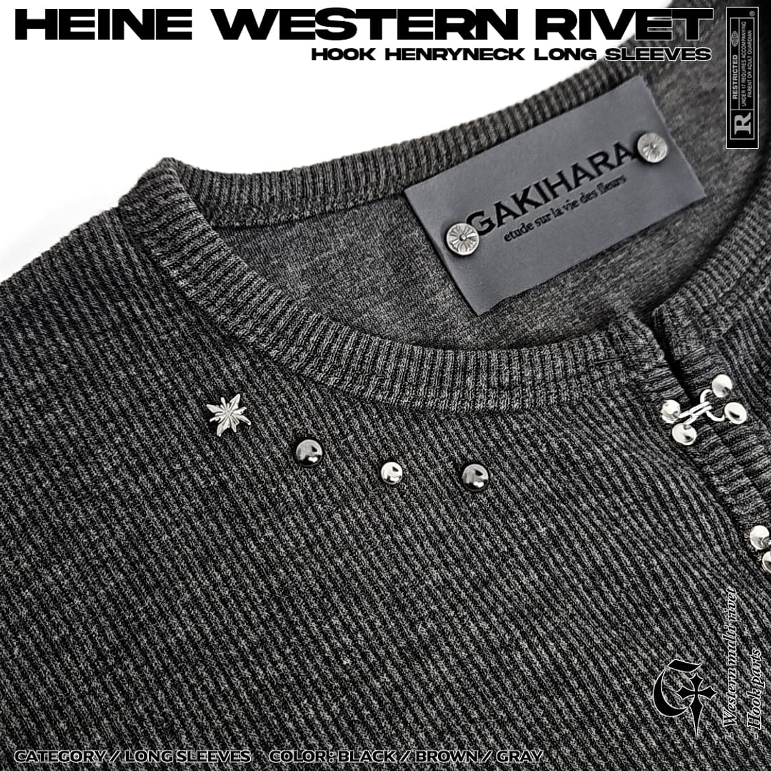 Heine western 리벳 후크 롱슬리브 (gray) 상품이미지3