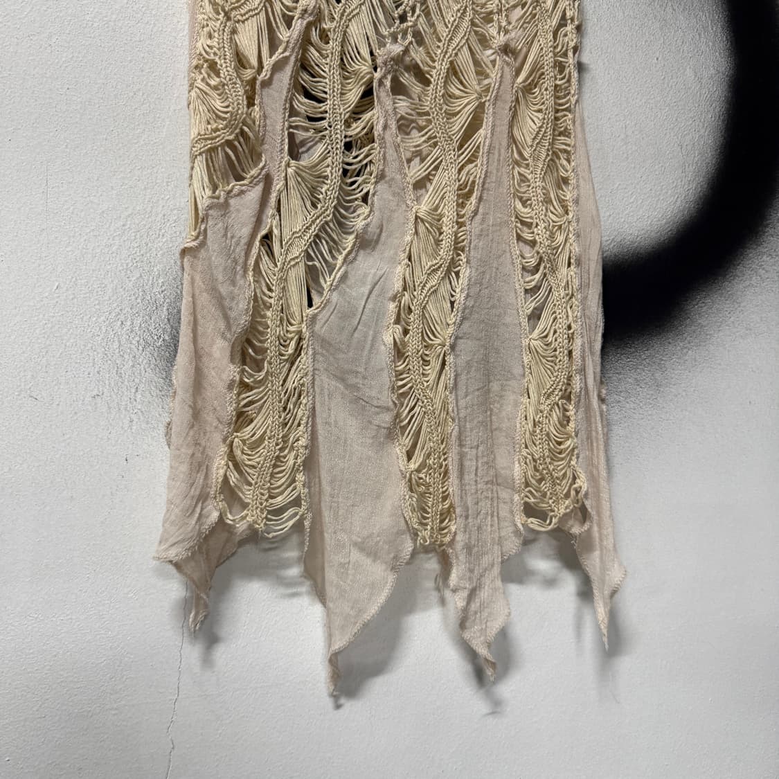 VTG 빈티지 그런지 y2k 크로쉐 레이어드 그물 니트 베스트 상품이미지4