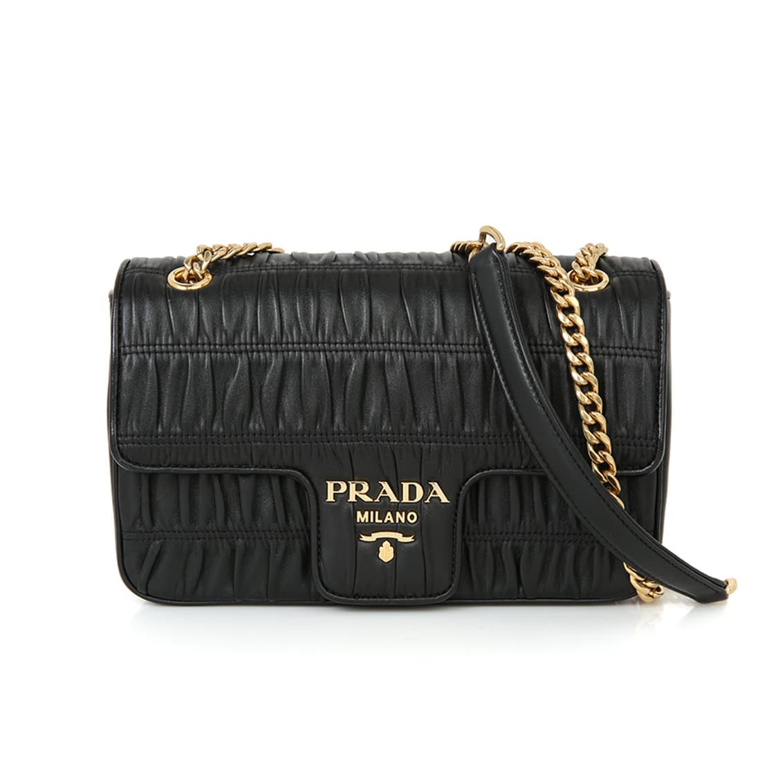 프라다 나파 고프레 체인 숄더백 블랙 플랩 크로스 1BD235 상품이미지4