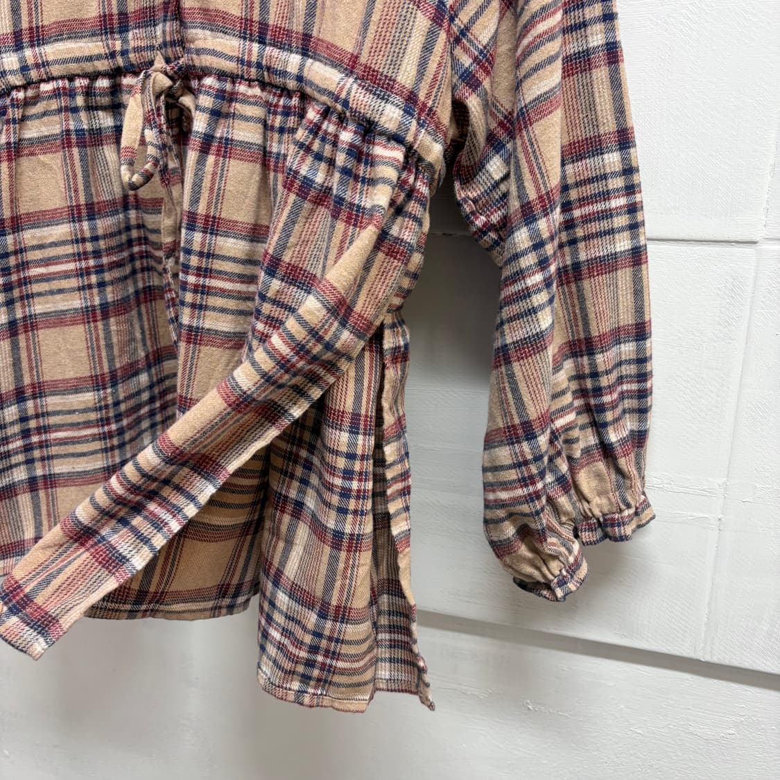 체크 후드 모리걸 블라우스 (새상품) 상품이미지3