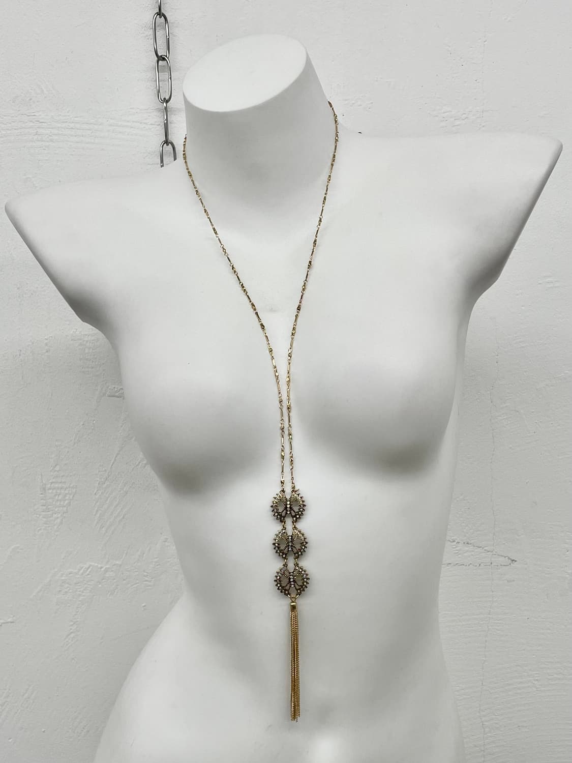 엔틱 큐빅 태슬 드롭 네크리스 상품이미지5