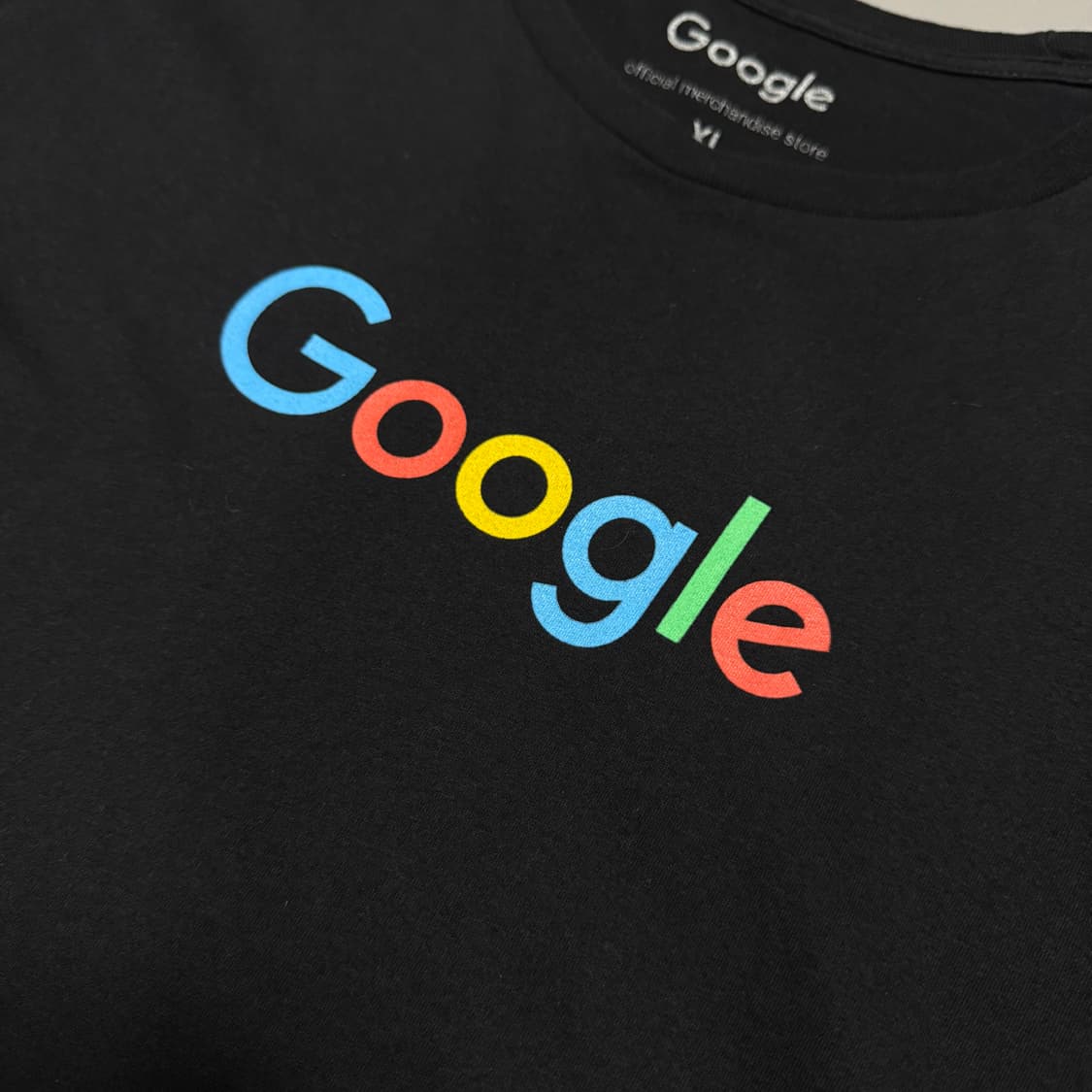 Google official 블랙컬러 프론트 로고 코튼 크루넥 반팔 상품이미지3