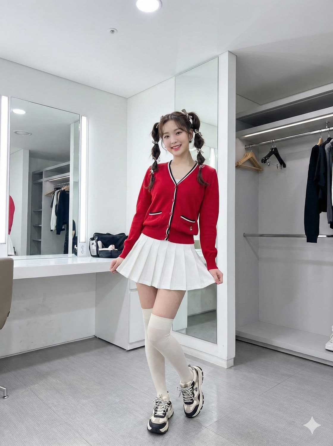 티니위니 브이넥 배색 니트 가디건 상품이미지1