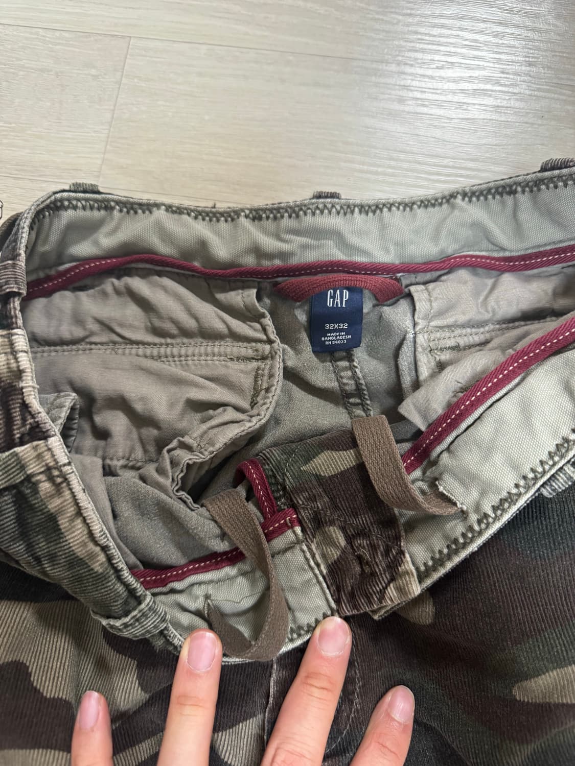 [32x32] GAP 갭 밀리터리 카모 코듀로이 팬츠 상품이미지3