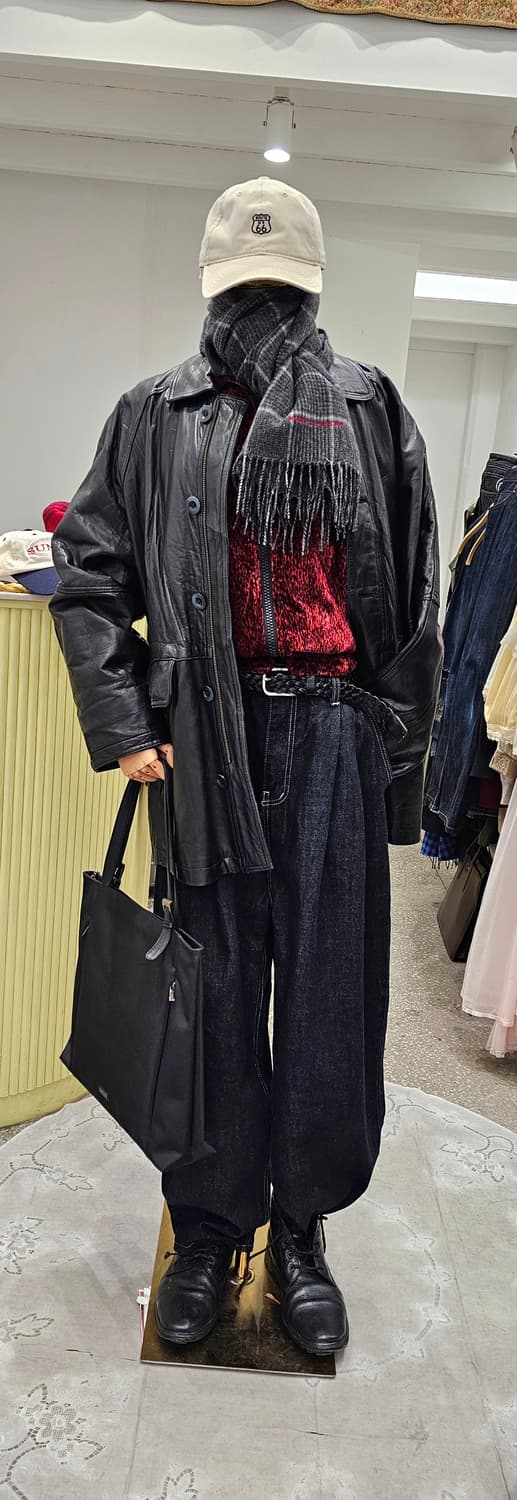 Italy 블랙 램스킨 자켓 상품이미지4