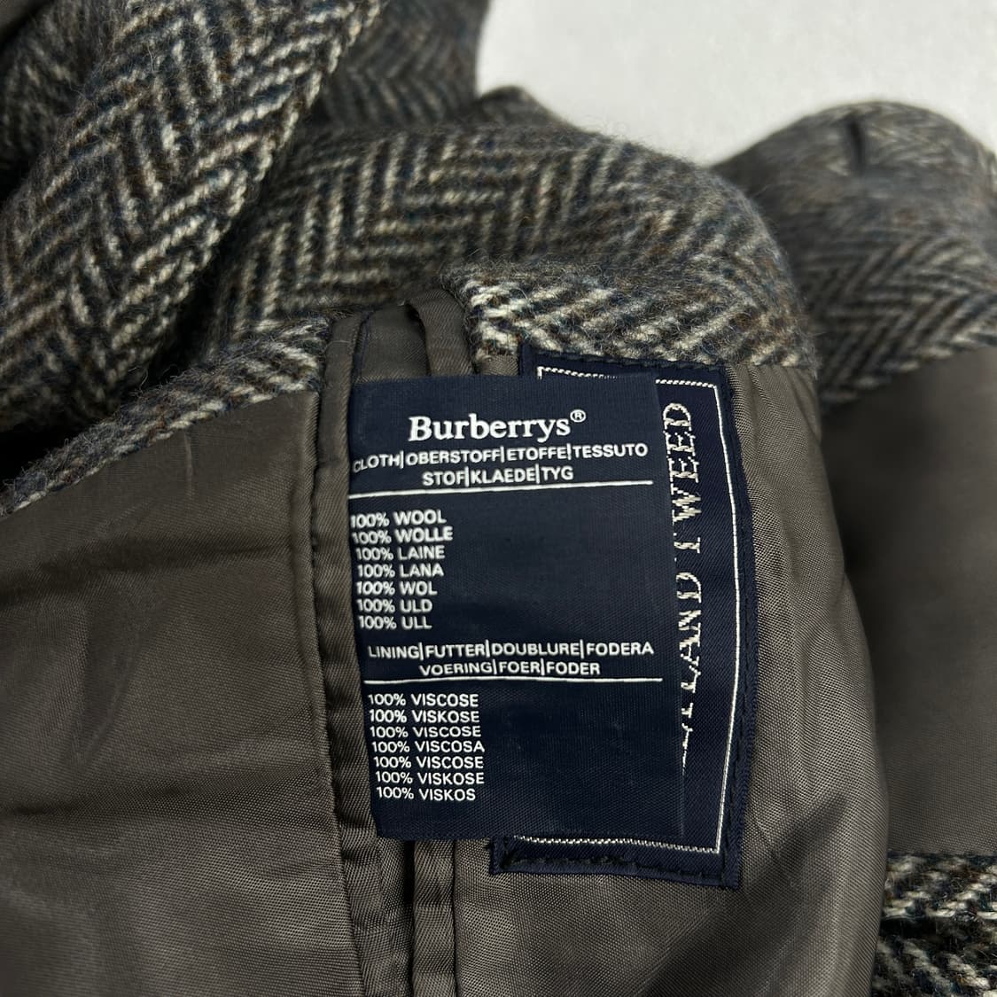 버버리 헤링본 리얼 정품 트위드 코트 L 상품이미지3