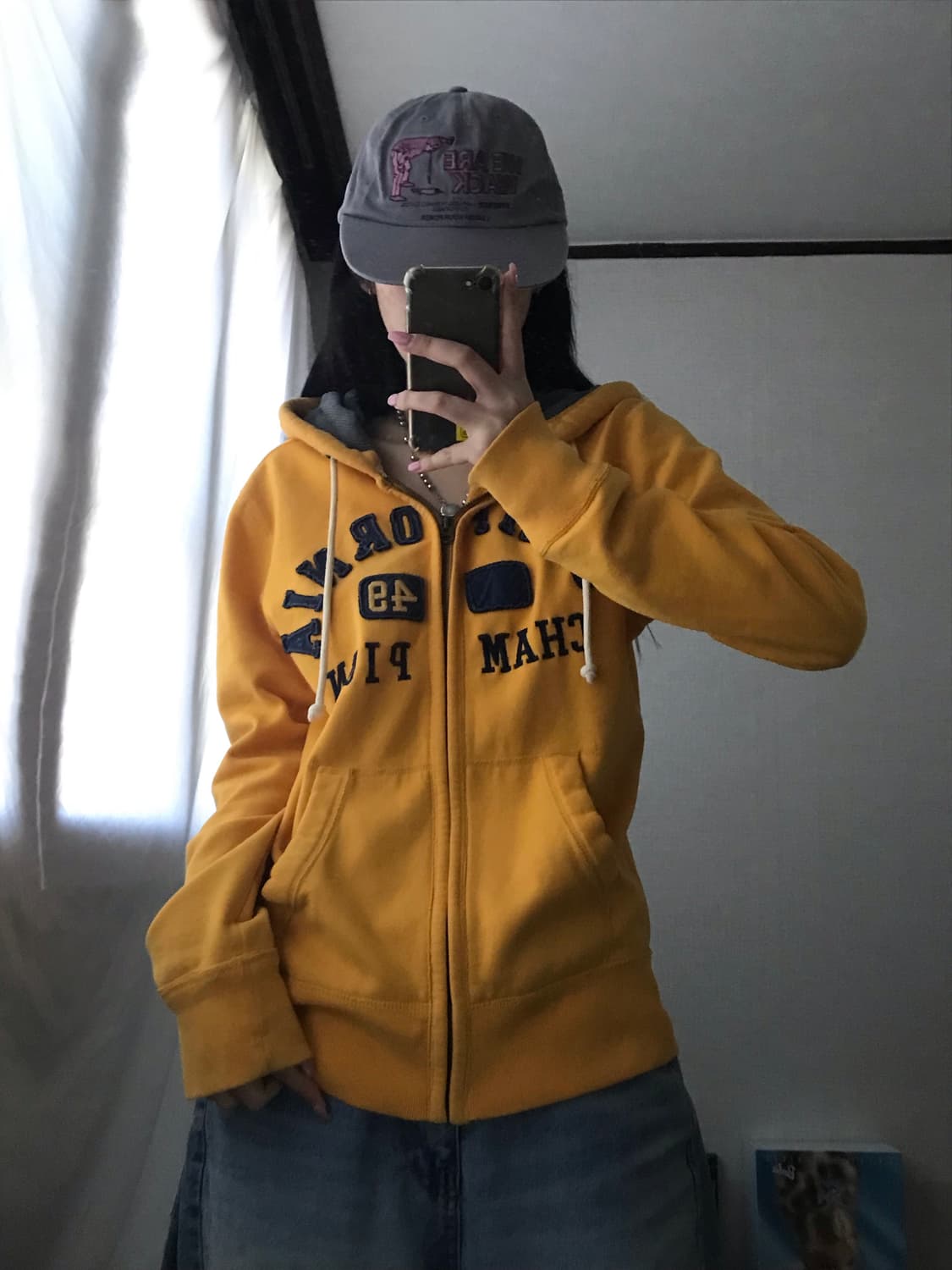 후아유 옐로우 후드집업 상품이미지5