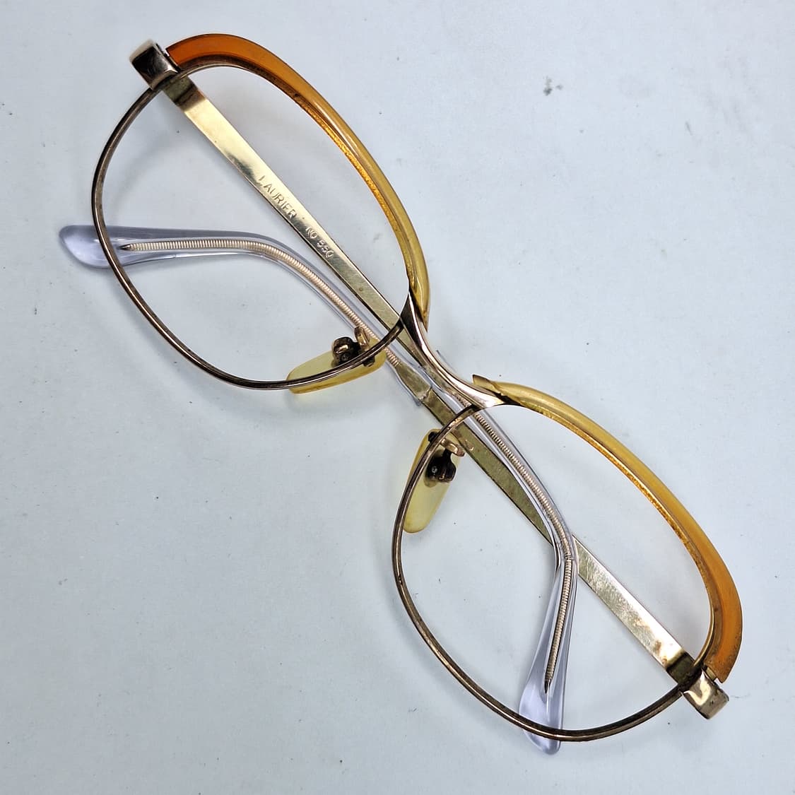 80s 일본 빈티지/LAURIFR no550 12KGF 금장 하금테 안경 상품이미지1
