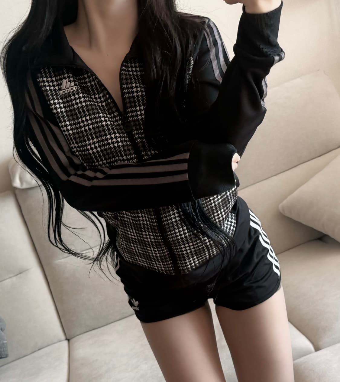 아디다스 블랙 체크 져지 상품이미지1