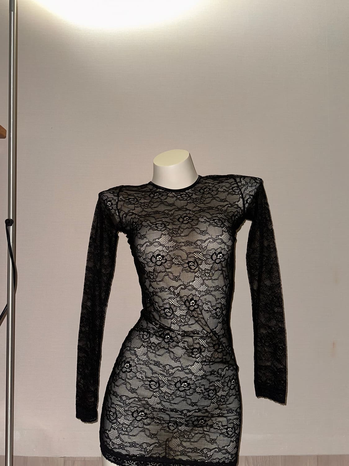 고스 빈티지 레이스 시스루 미니 롱슬리브  원피스 상품이미지5