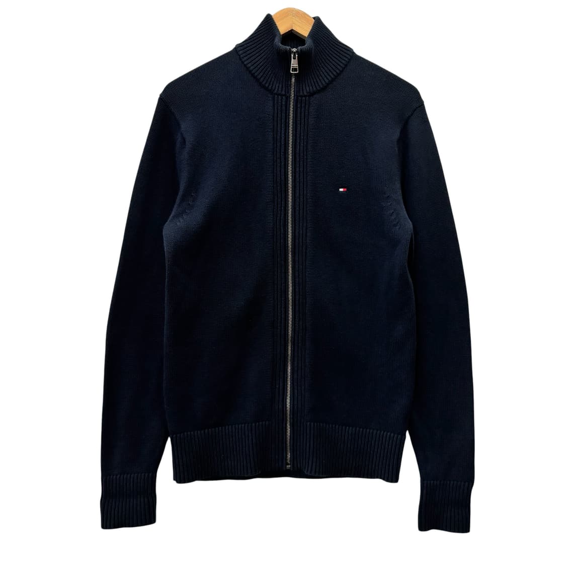 타미힐피거 네이비 코튼 투웨이 니트 집업 상품이미지1