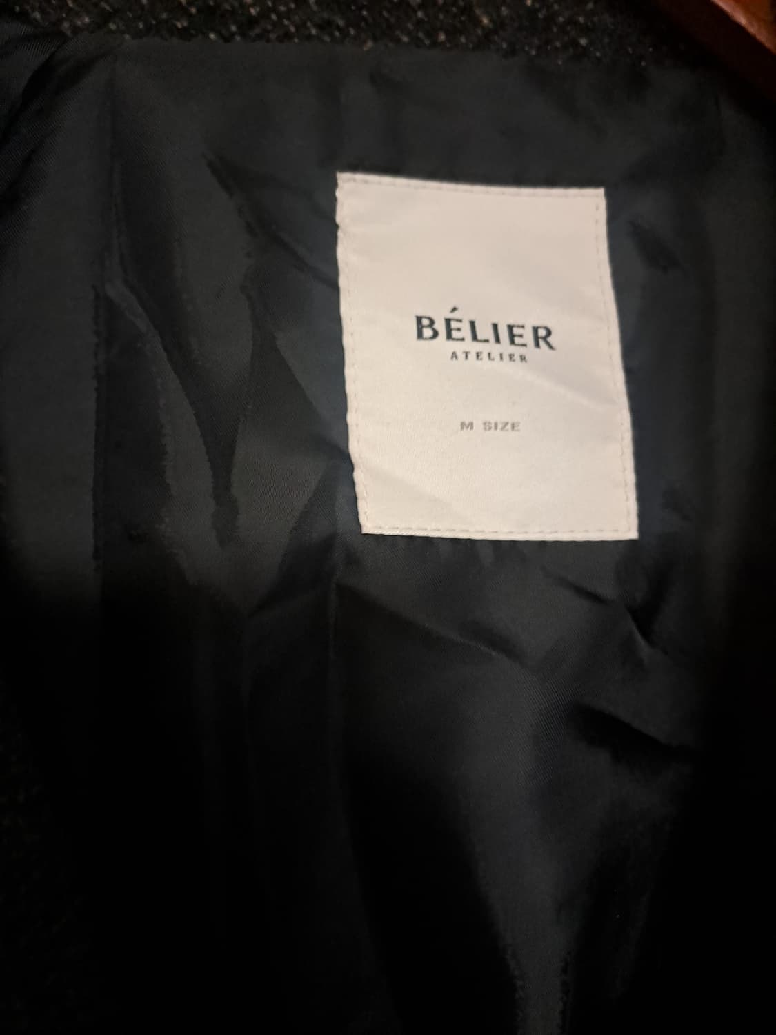 벨리에 맥시 멜톤 울 발마칸 블랙브라운 m사이즈 1회 시착 상품이미지2