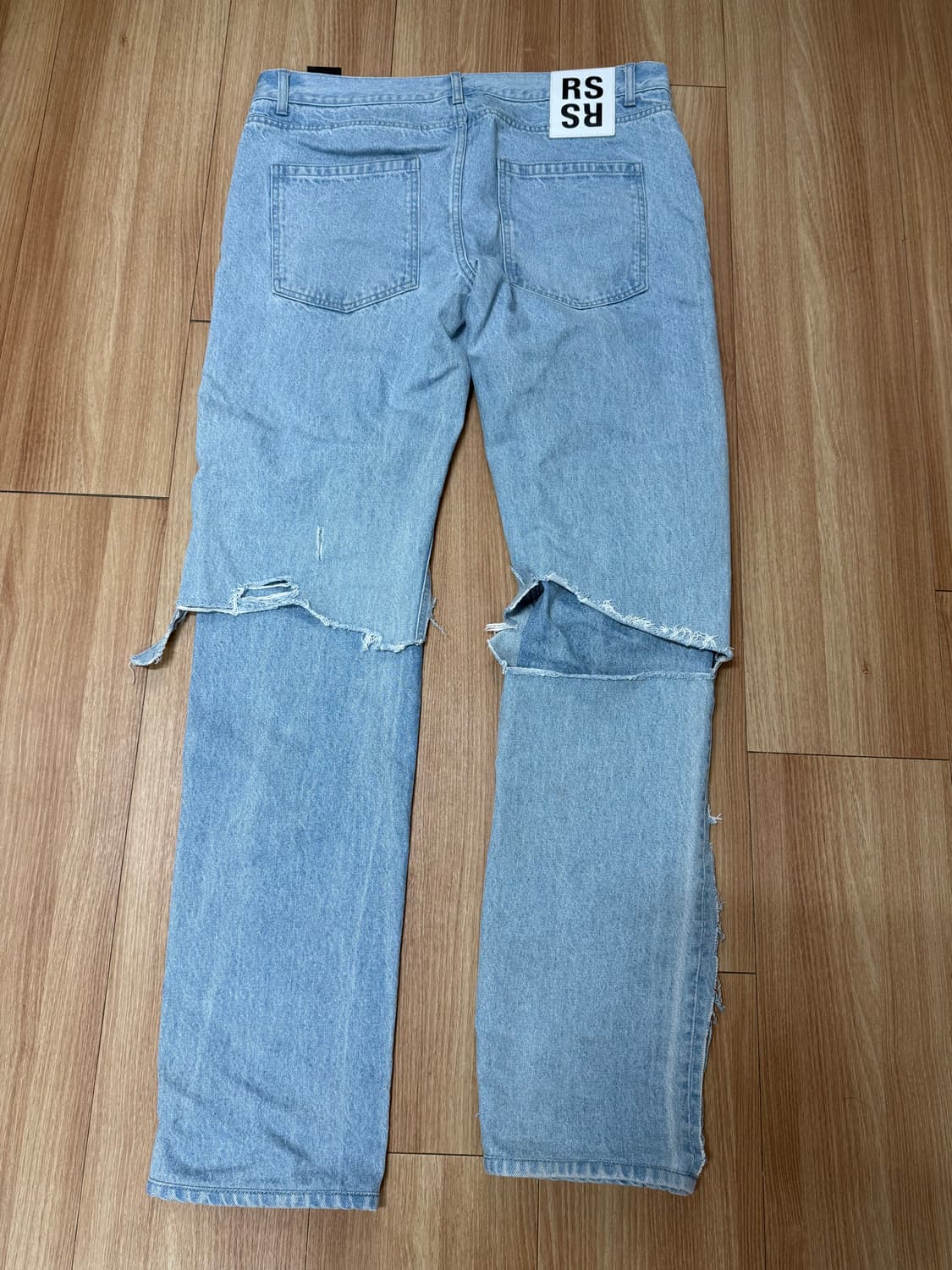 [35] 20ss 라프시몬스 디스트로이드 레이어드 진 연청 상품이미지4