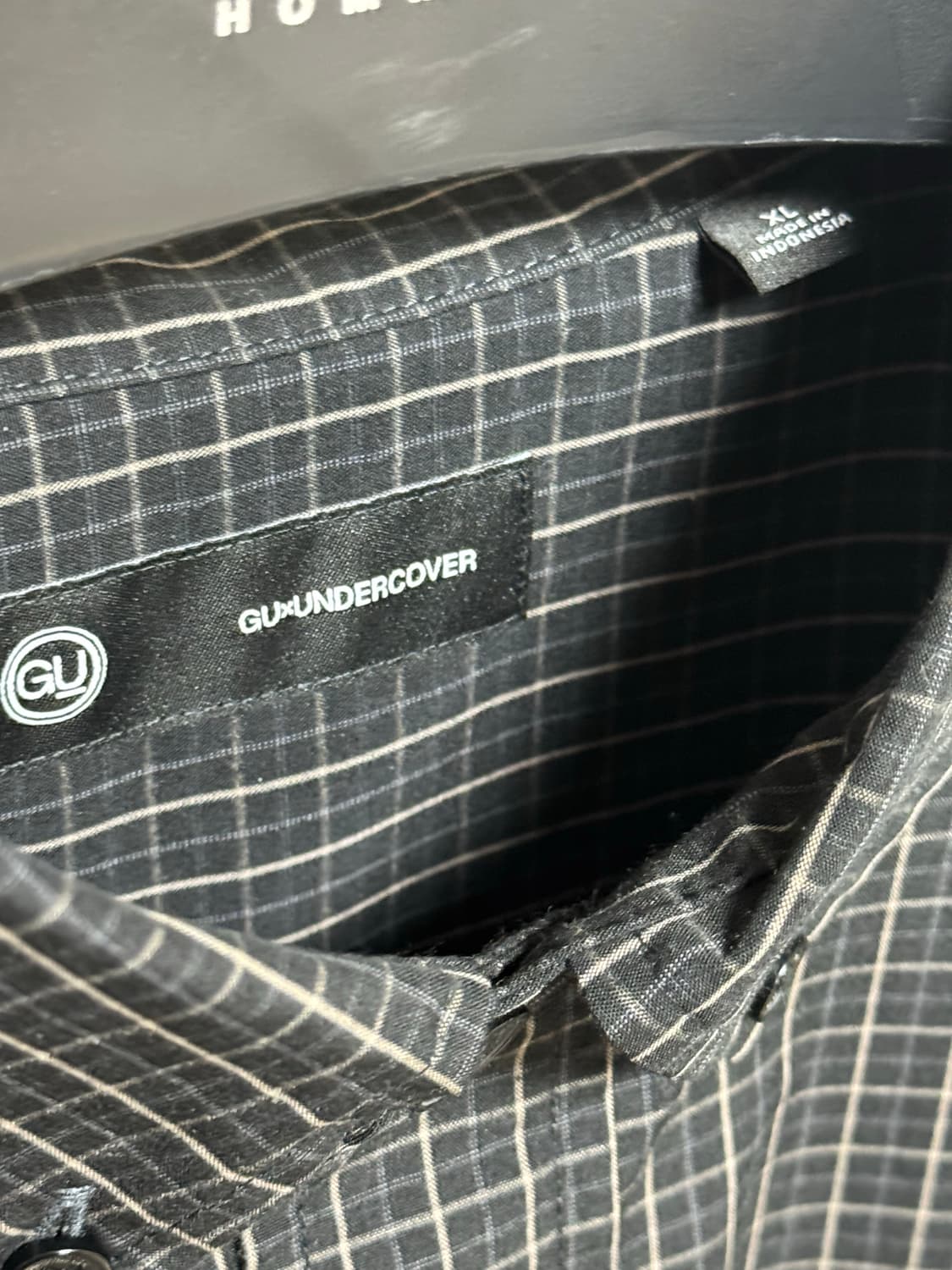 GU 언더커버 브로드체크 셔츠 블랙 상품이미지2