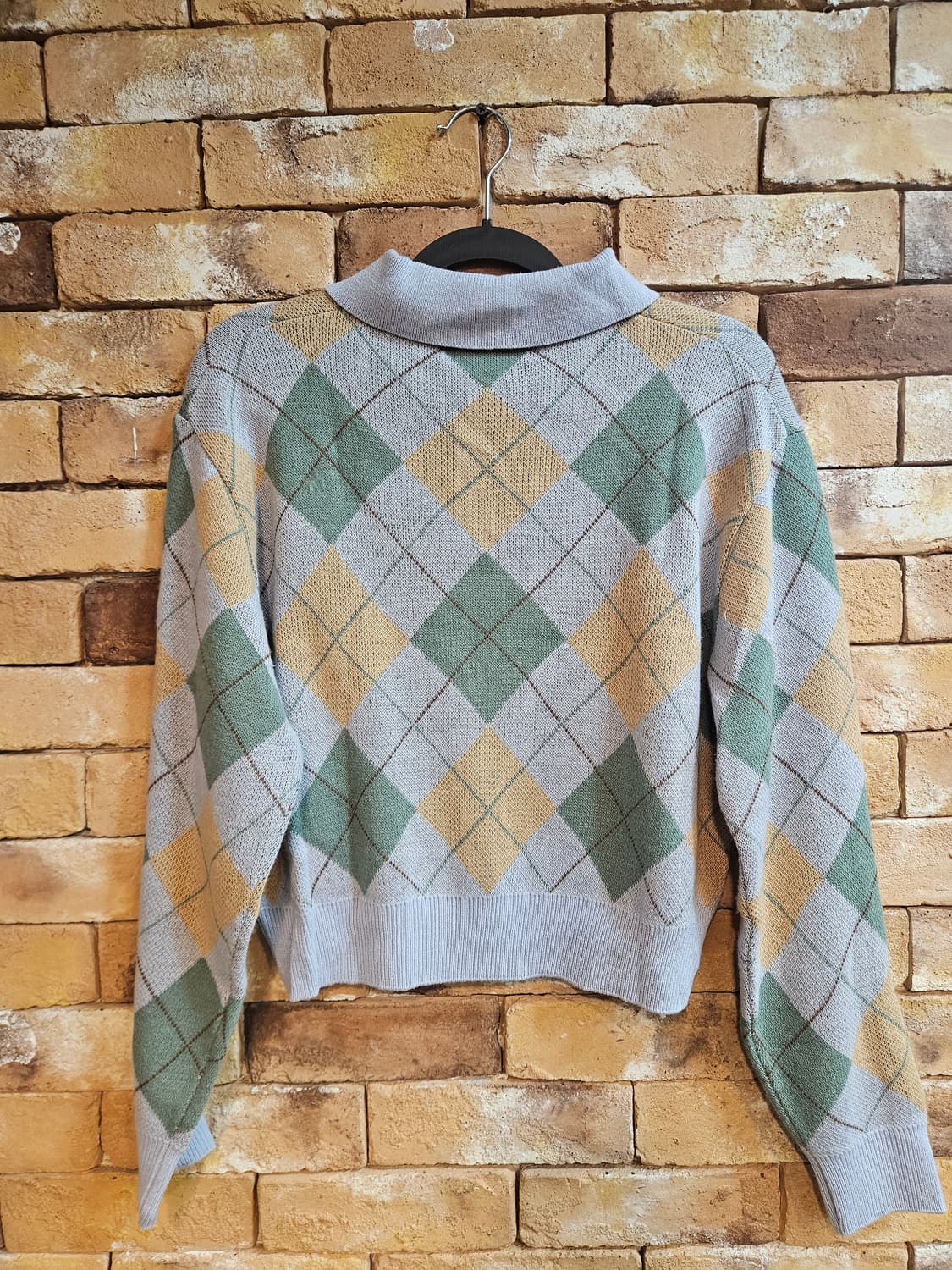 그로브 아가일 체크 니트 상품이미지2