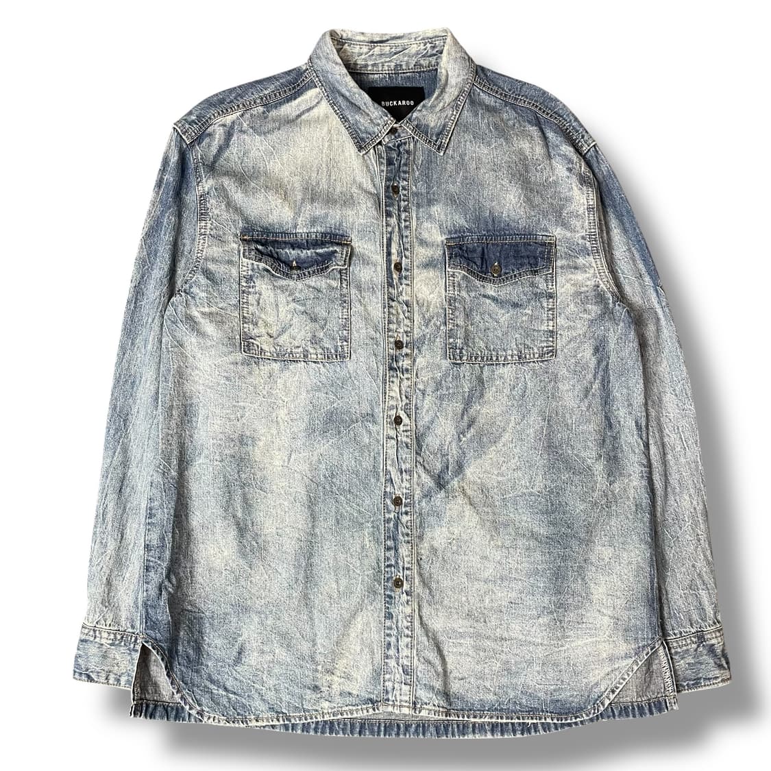 버커루 데미지 워싱 데님 셔츠 XL 상품이미지1