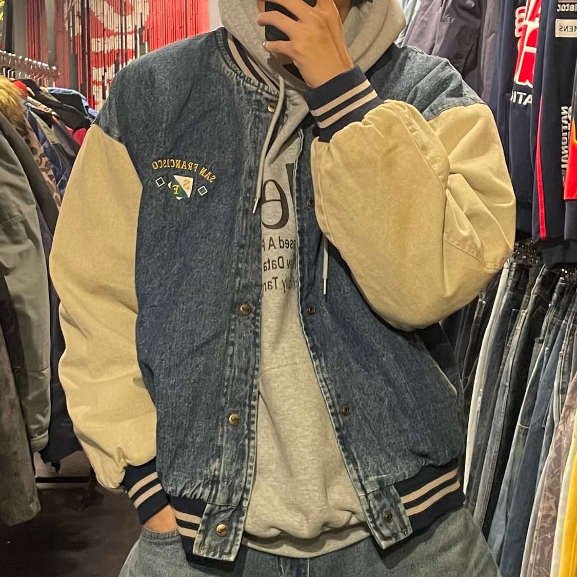 [IM] VTG 데님 바시티 자켓 상품이미지5