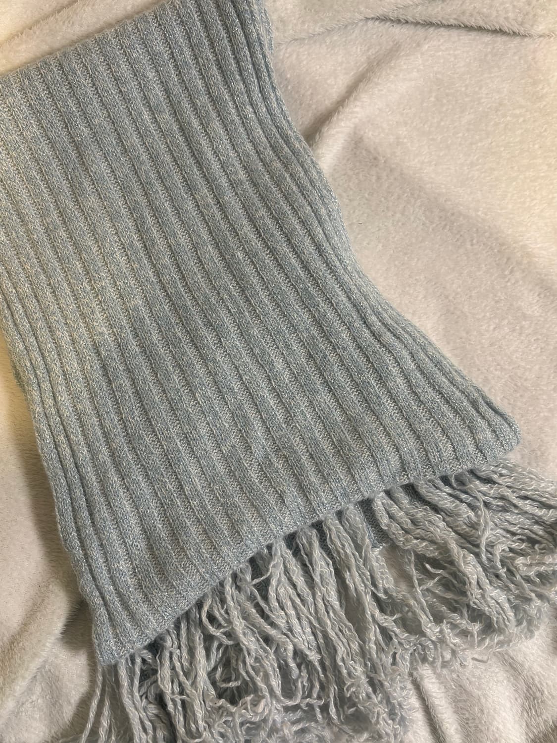 스카이블루 글리터 머플러 목도리 y2k 히메갸루 하늘색 모리걸 백팩 상품이미지3