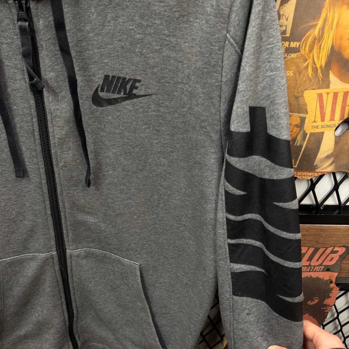 나이키 후드 집업 사이드 레터링 빅로고 포인트 차콜 상품이미지5