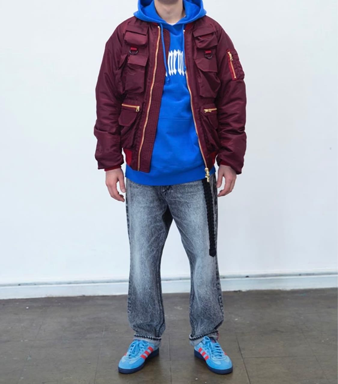 BAL ORIGINAL 마원 ma-1 유틸리티 항공점퍼 ma1 버건디 L 상품이미지2