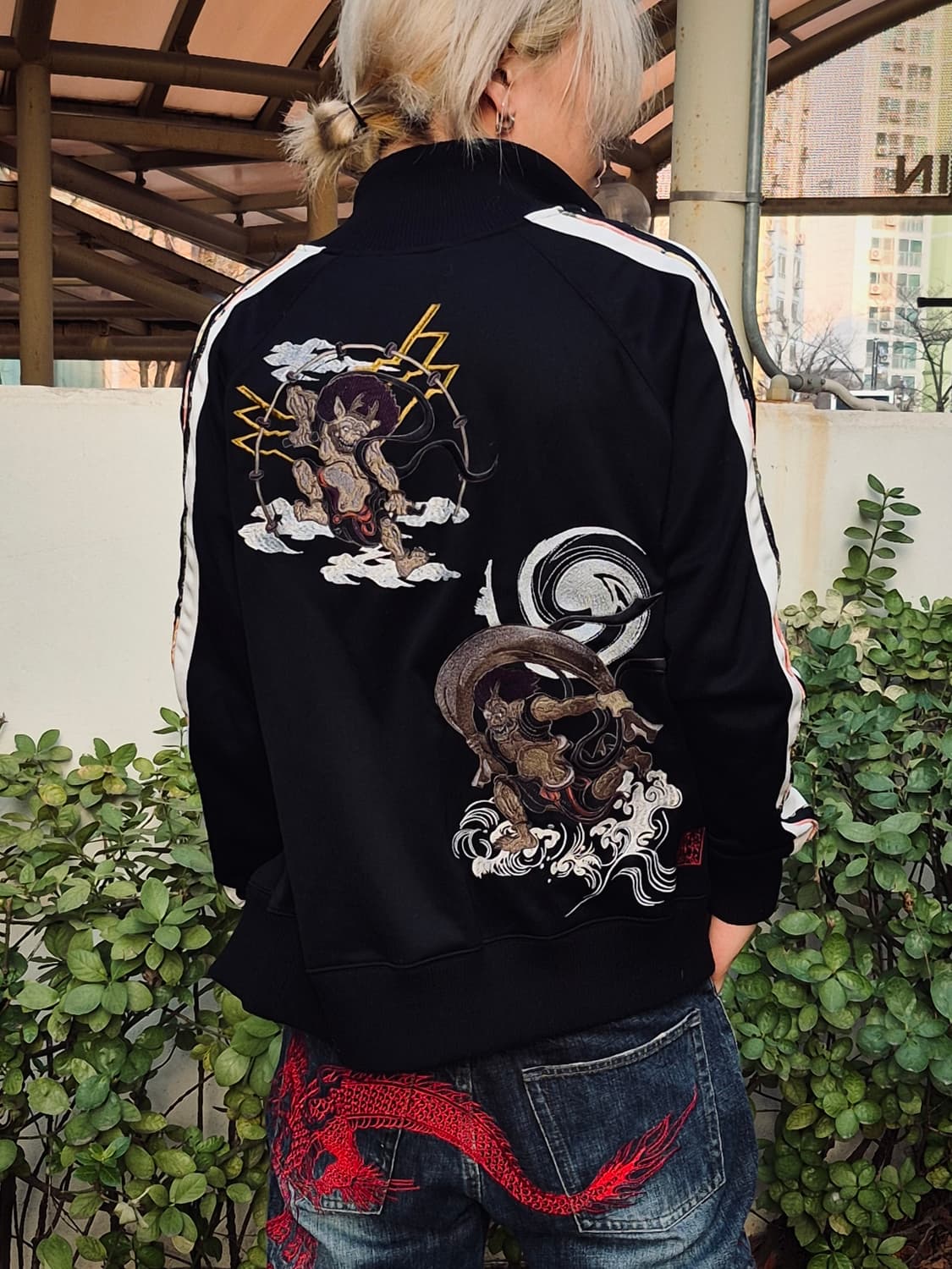 카라쿠리타마시 풍신 자수 져지 L 상품이미지1