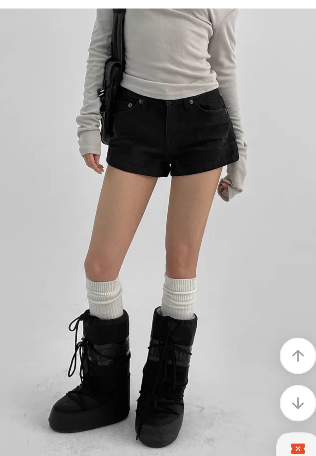 ootj 반바지 블랙업 핫크 논페이드 숏 데님팬츠 흑청 상품이미지2