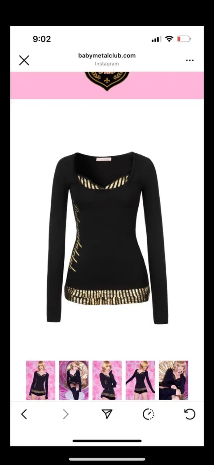 베이비메탈클럽 베메클 디스코 프릴 탑 블랙 상품이미지1