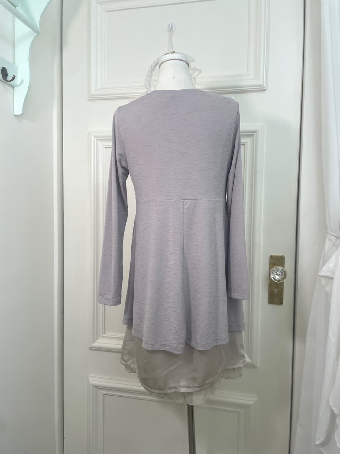 mute lavender crystal button long cardig 상품이미지3