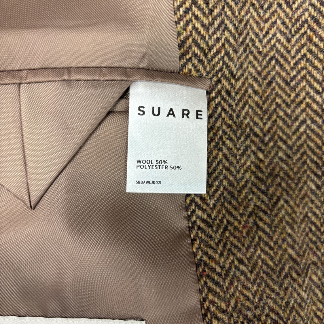 [M] 수아레 베이지 체크 울 블레이저 상품이미지4