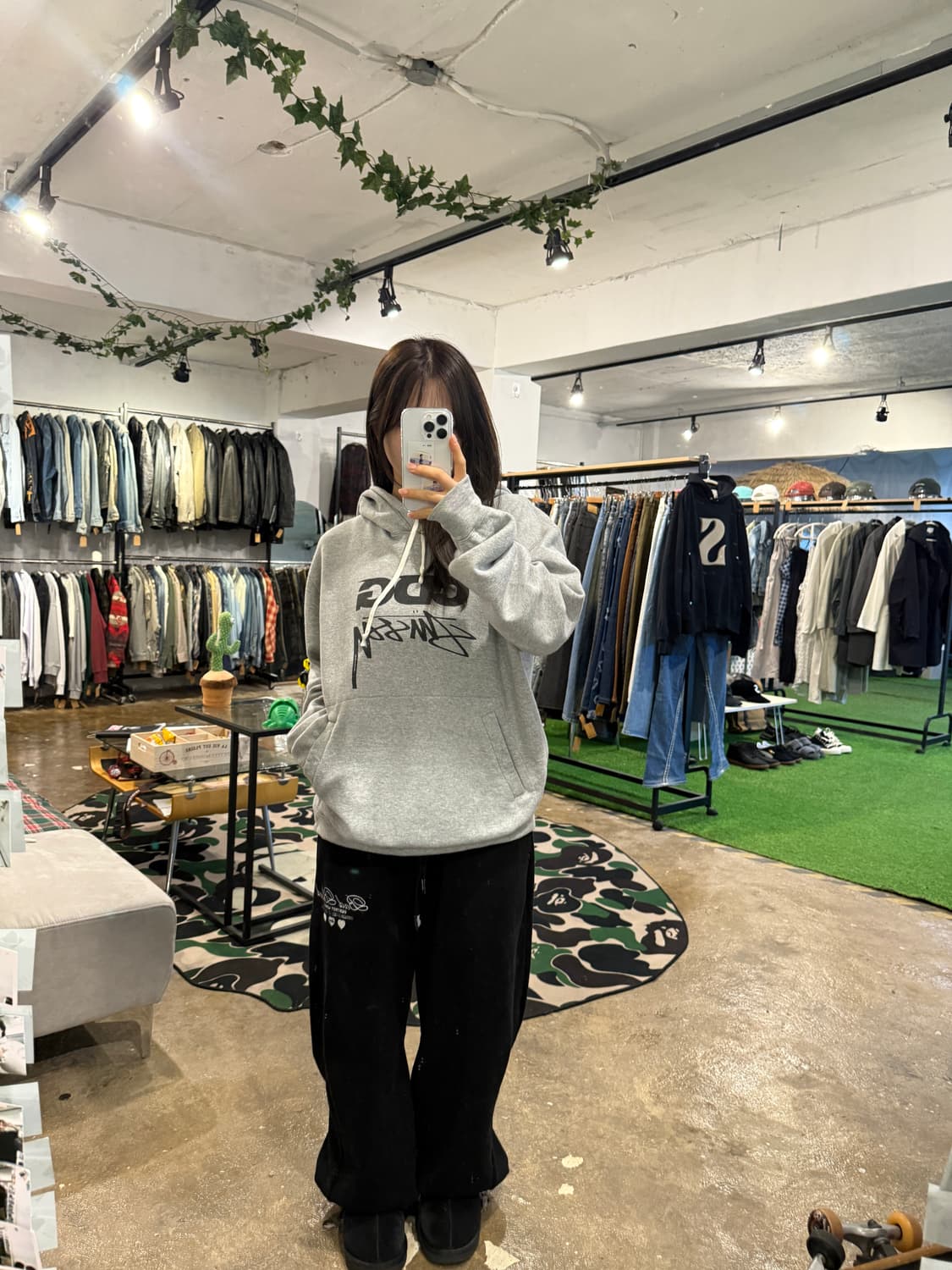 CDG x Stussy 콜라보 후드티 그레이  상품이미지7