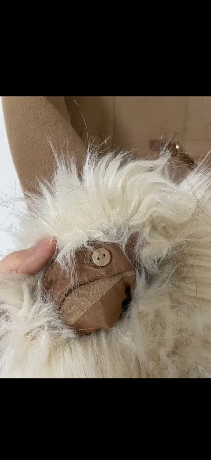 🦙[일본 빈티지] 베이지 털 후드 숏코트🧥 상품이미지6