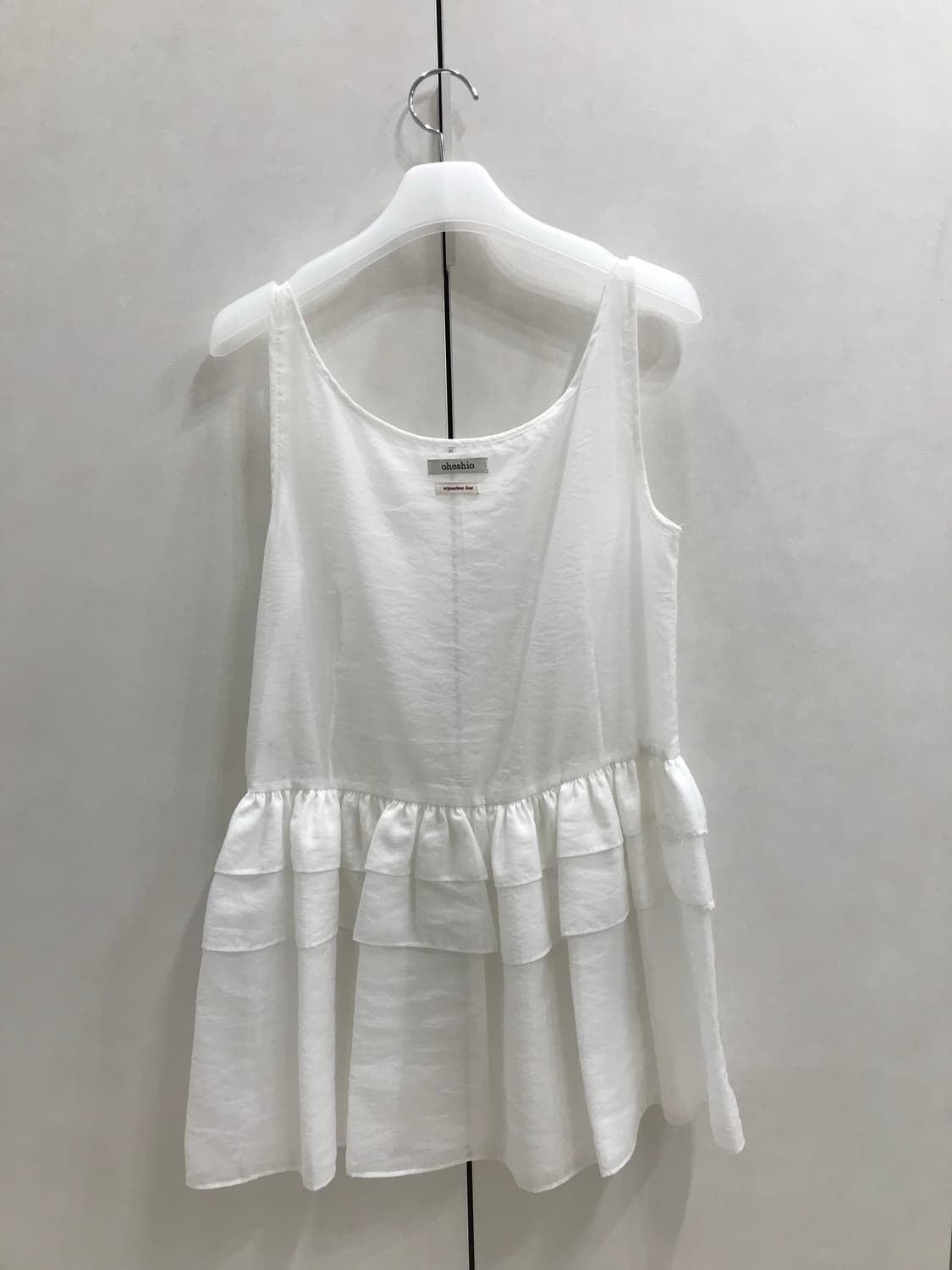 오헤시오 SHEER LAYERED MINI DRESS WHITE 상품이미지5