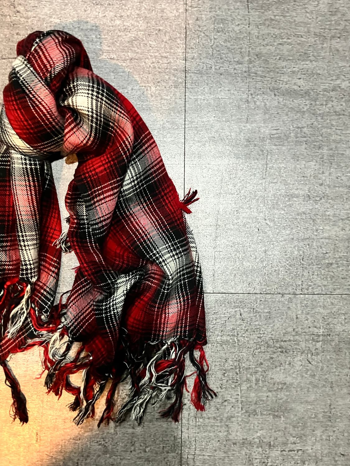 일본빈티지 하구미모리걸 아메카지너드남 타탄체크 크리스마스 테슬머플러 상품이미지2