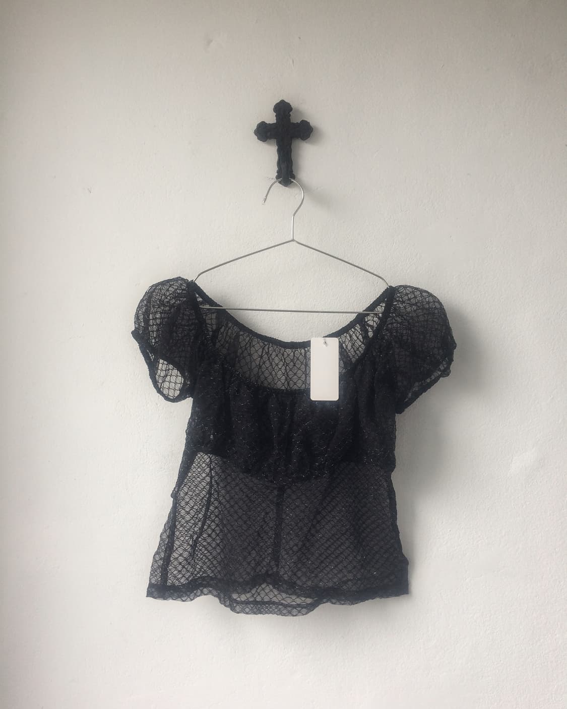 Pattern glitter point see through blouse 상품이미지2