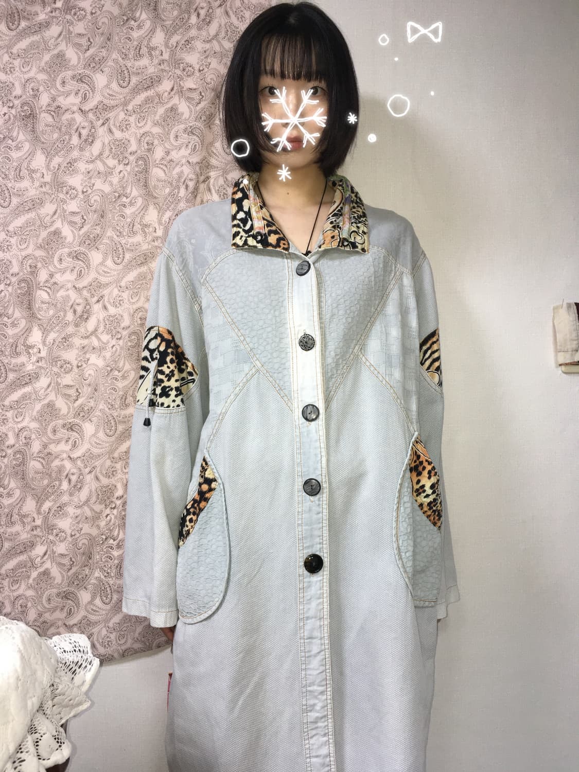 레오파드 포인트 데님 롱 코트 & 원피스 상품이미지1