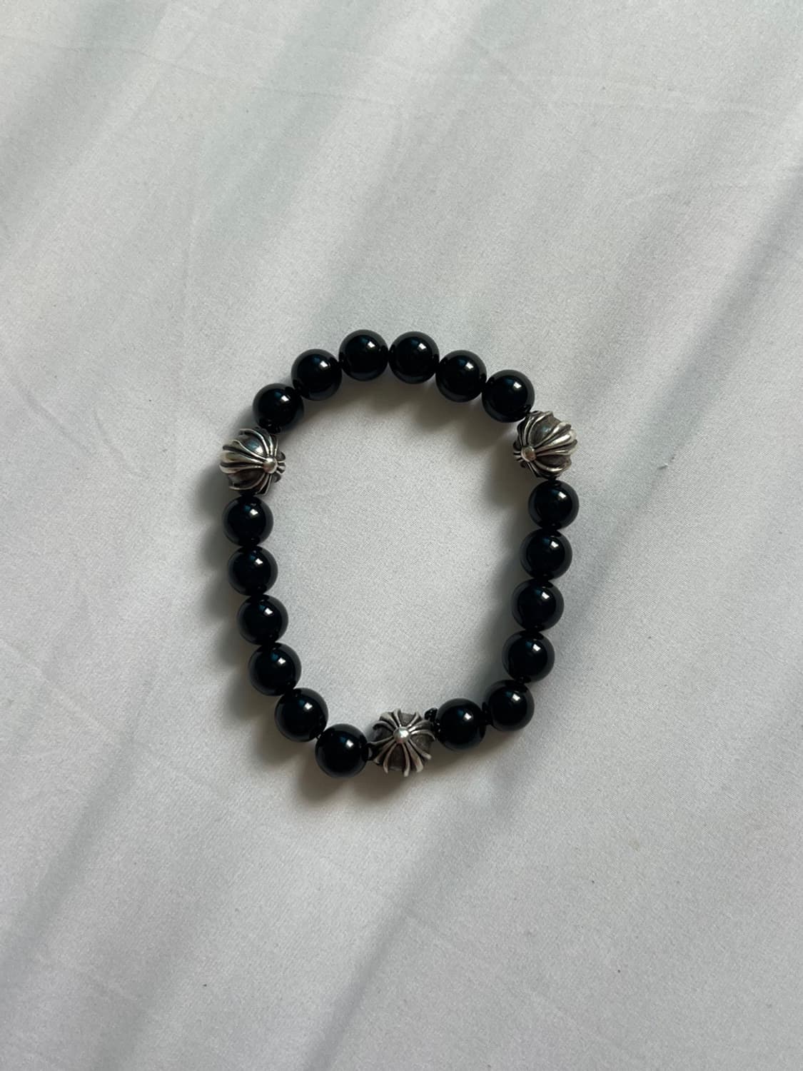 크롬하츠 3실버볼 8mm 비즈 팔찌 블랙 상품이미지6