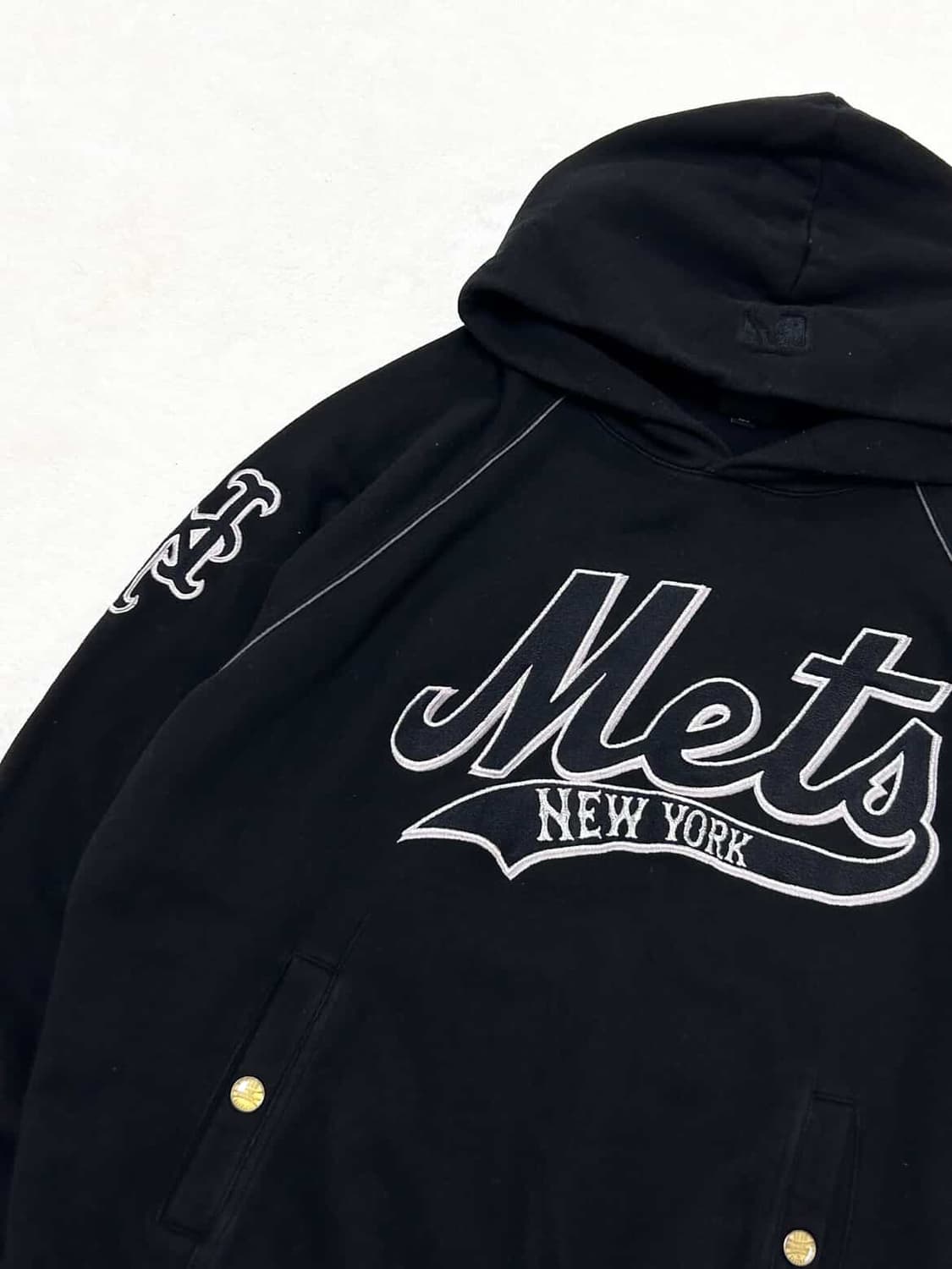 MLB 뉴욕메츠 실버로고 블랙 후드 상품이미지6