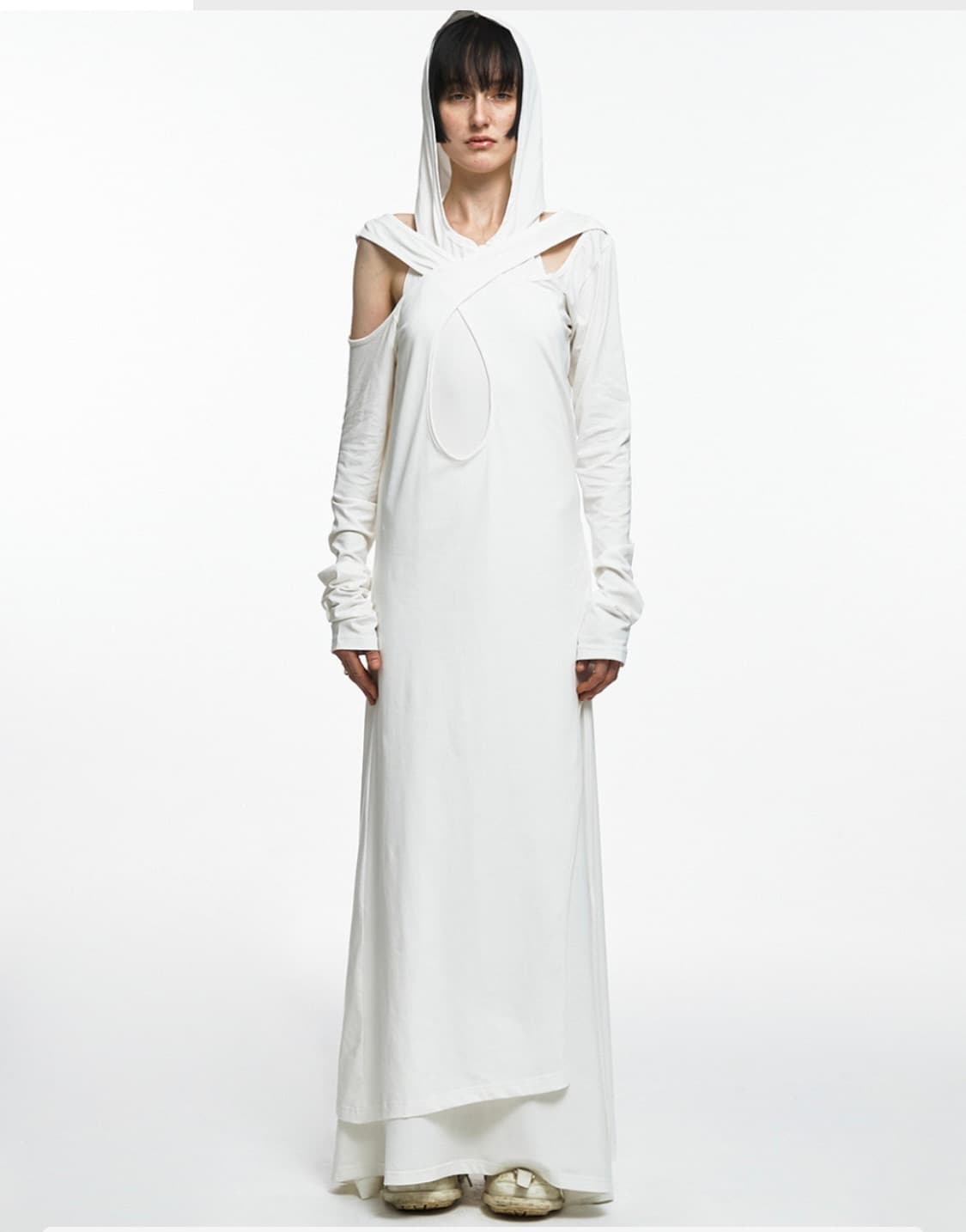 나체 투피스 레이어드 후디 드레스 상품이미지1