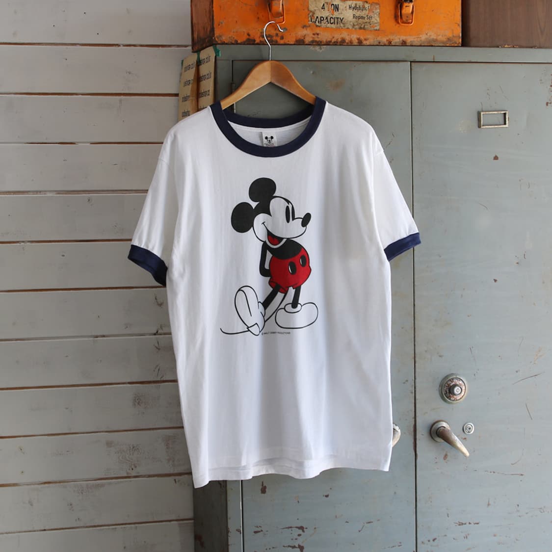 (착용컷) 70~80's Walt Disney 미키 마우스 링거 반팔 티 상품이미지2