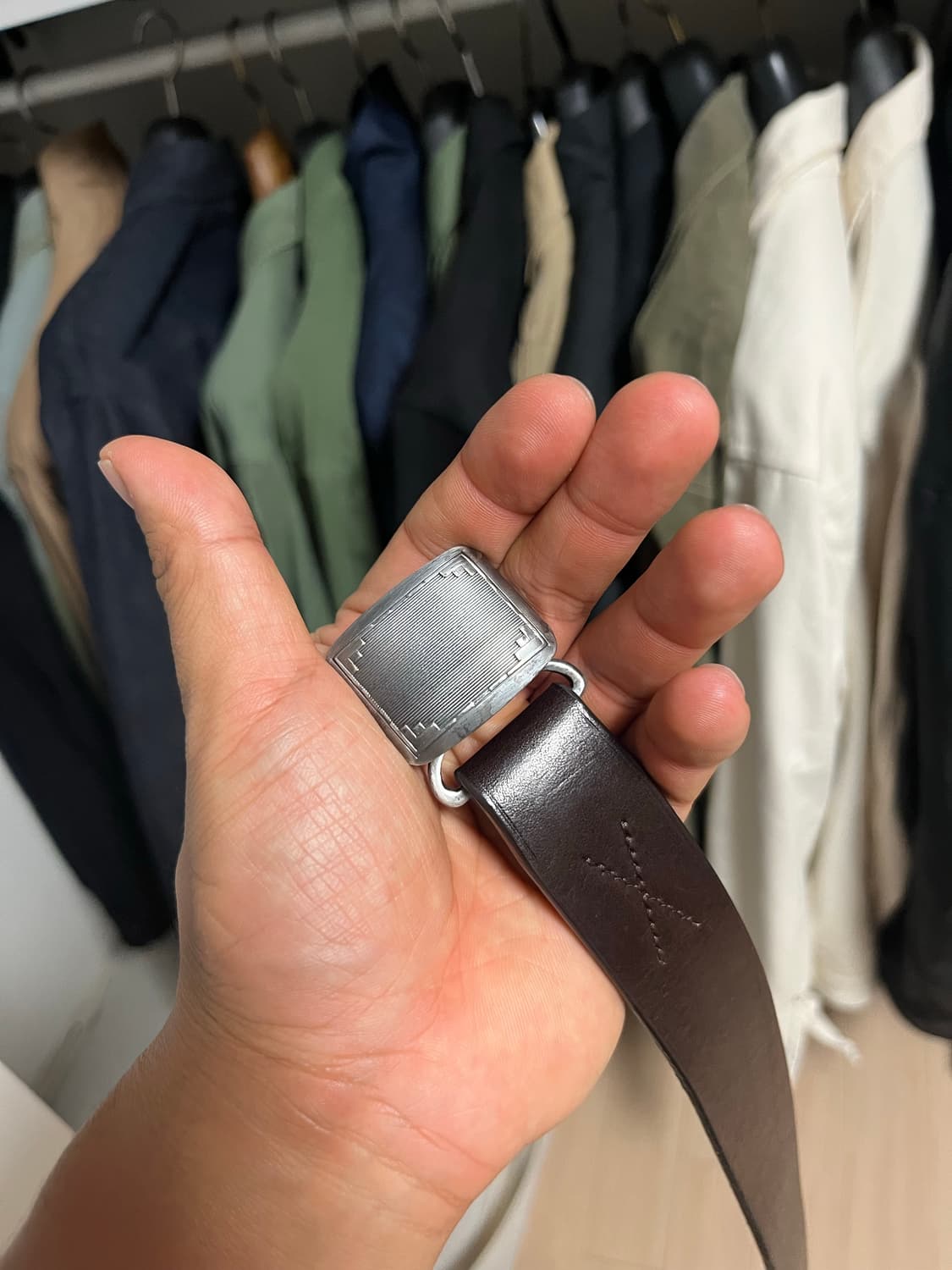 피그벨 히콕 벨트 (오딤 다크브라운 가죽) 실버 저렴하게 판매 상품이미지3