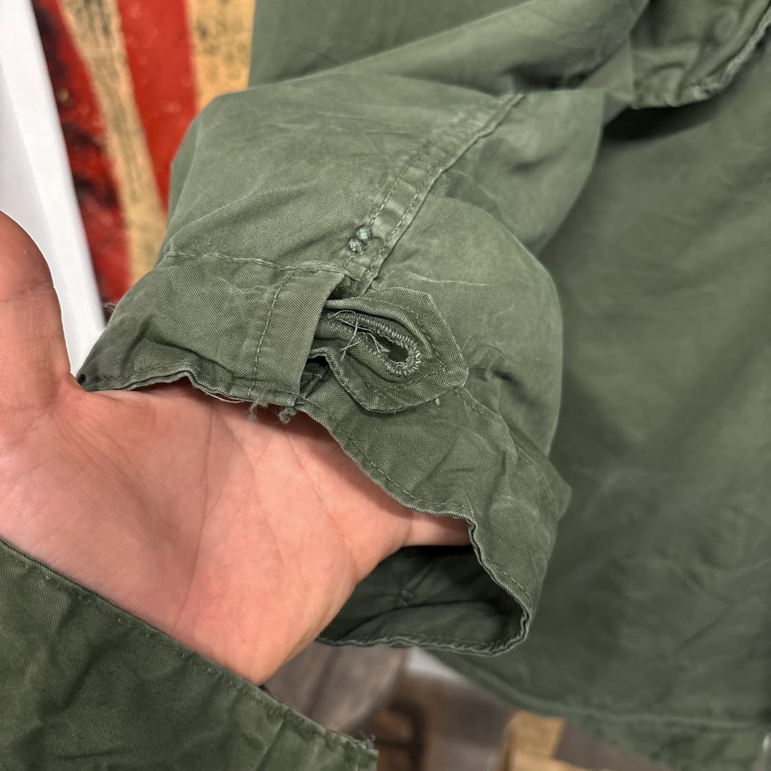 70s 오리지널 밀리터리 M-65 피쉬테일 파카 후드 황금사이즈 N492 상품이미지4