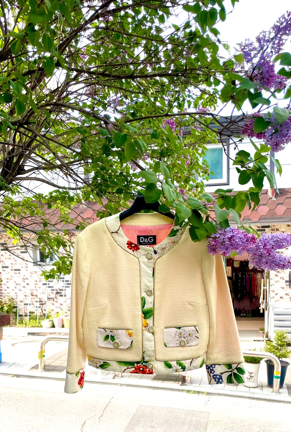 D&G 플로럴 트리밍 코튼 트위드 자켓 (Made in Italy) 상품이미지1