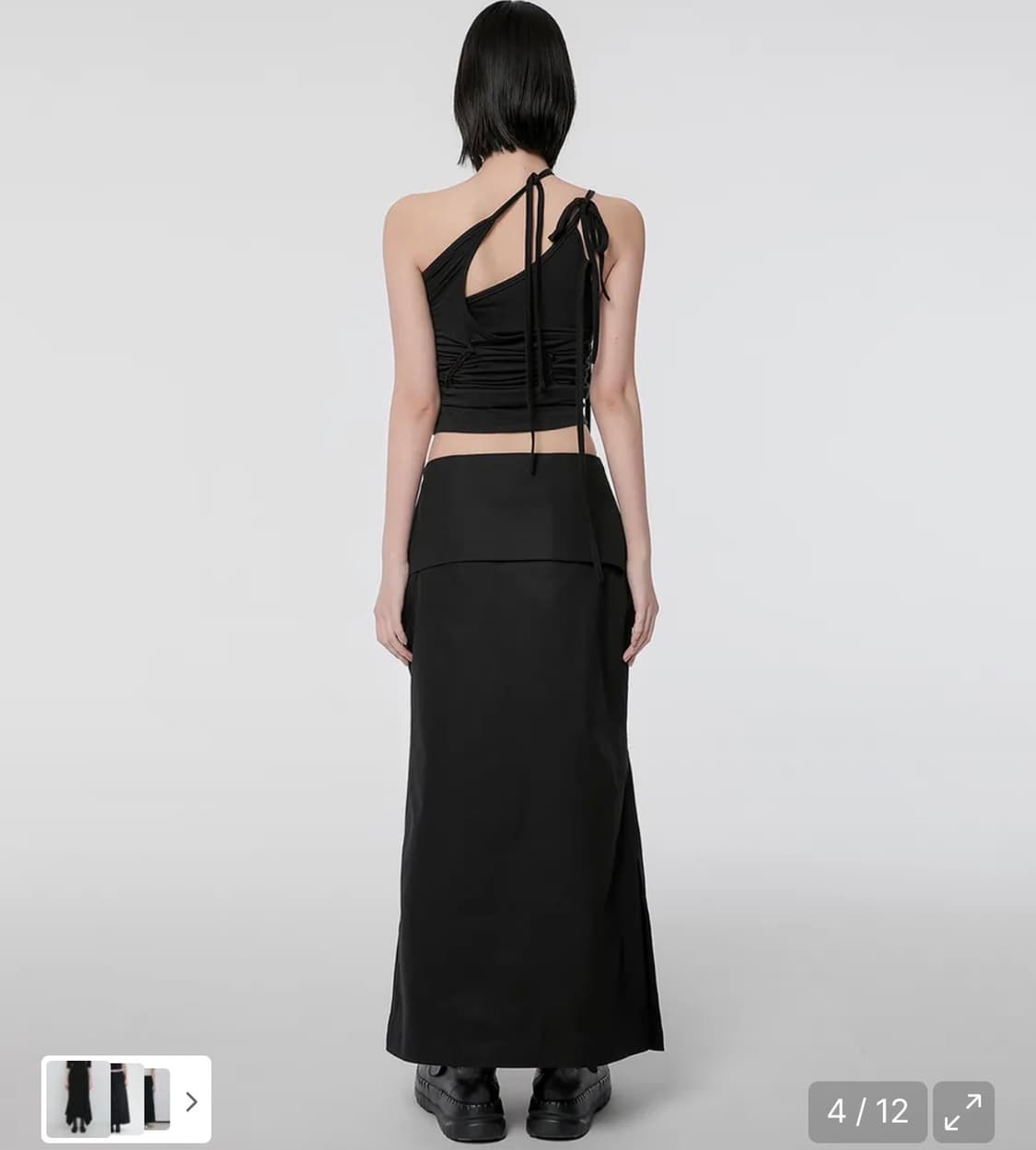 플레어업 드레이프 레이어드 맥시스커트 상품이미지2