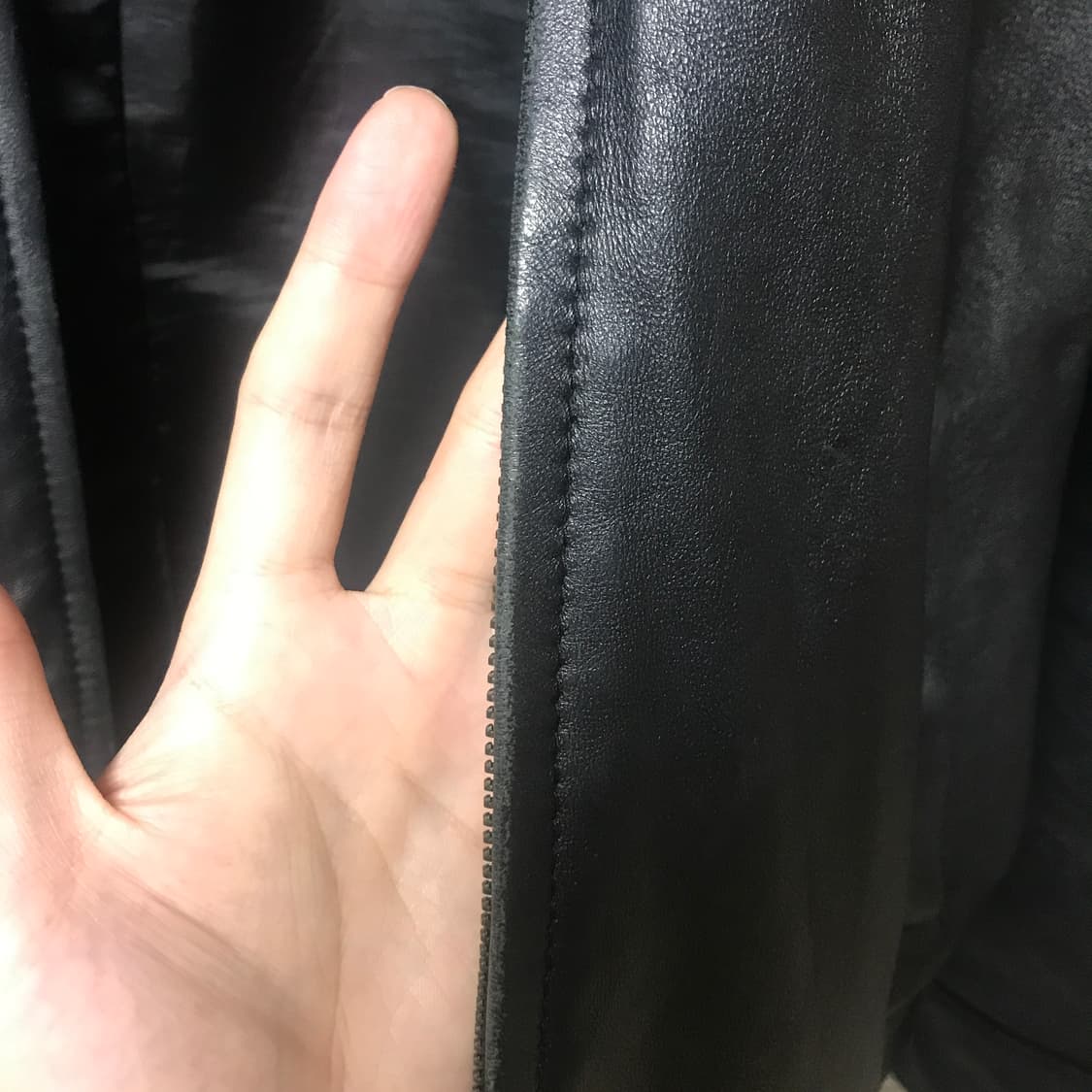 OX STUDIOS 램스킨 자켓 46사이즈 오버핏 싱글 라이더 가죽 자켓 상품이미지6